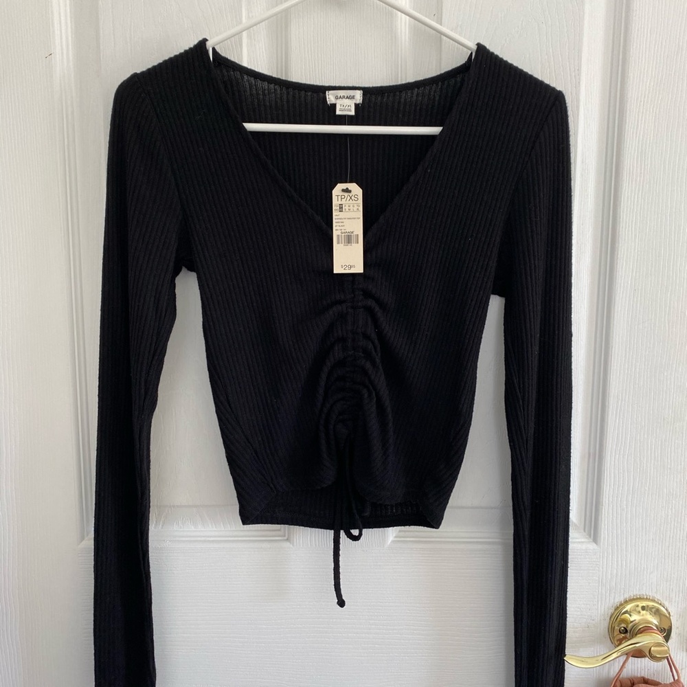 NWT Garage long sleeve cinched top
